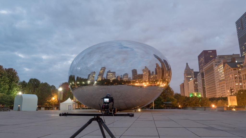 ProMediaGear video slider mounted on a tripod