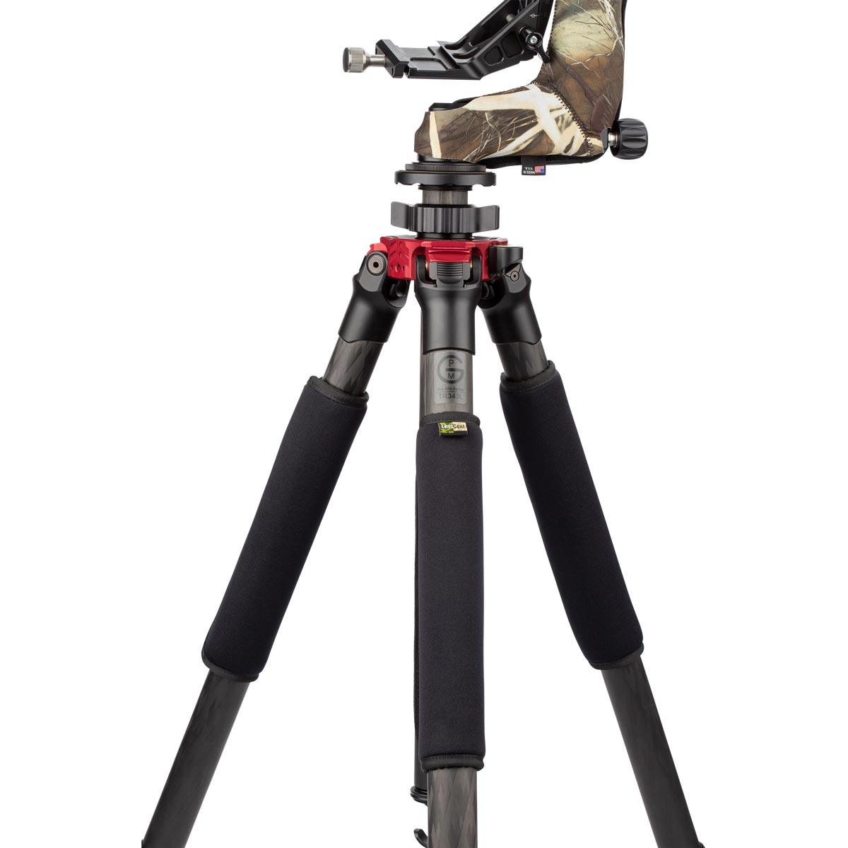 Shown on tripod, set of three Lens Coat Tripod Leg Wraps