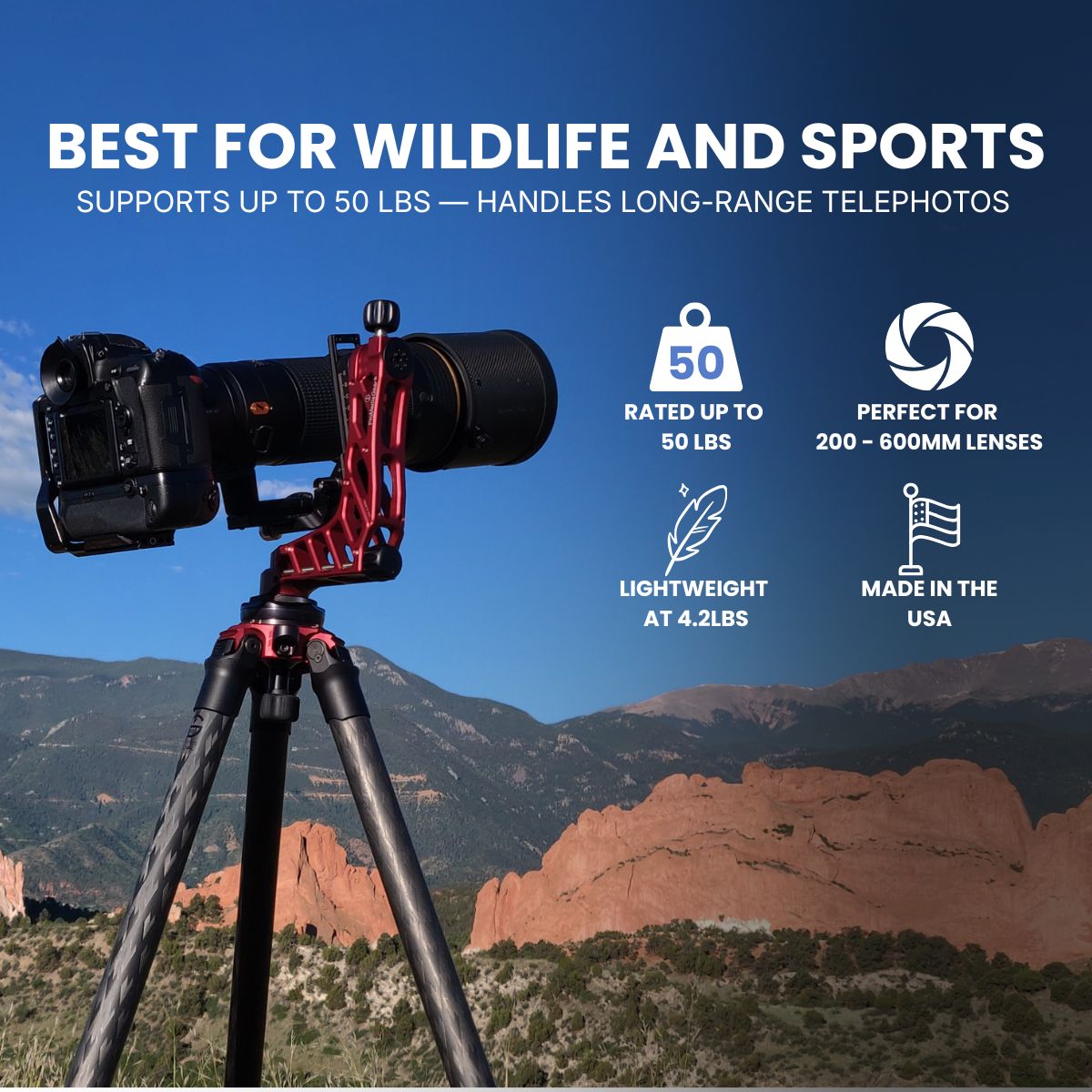 GKJr Katana Pro Red Gimbal Tripod Head | ProMediaGear