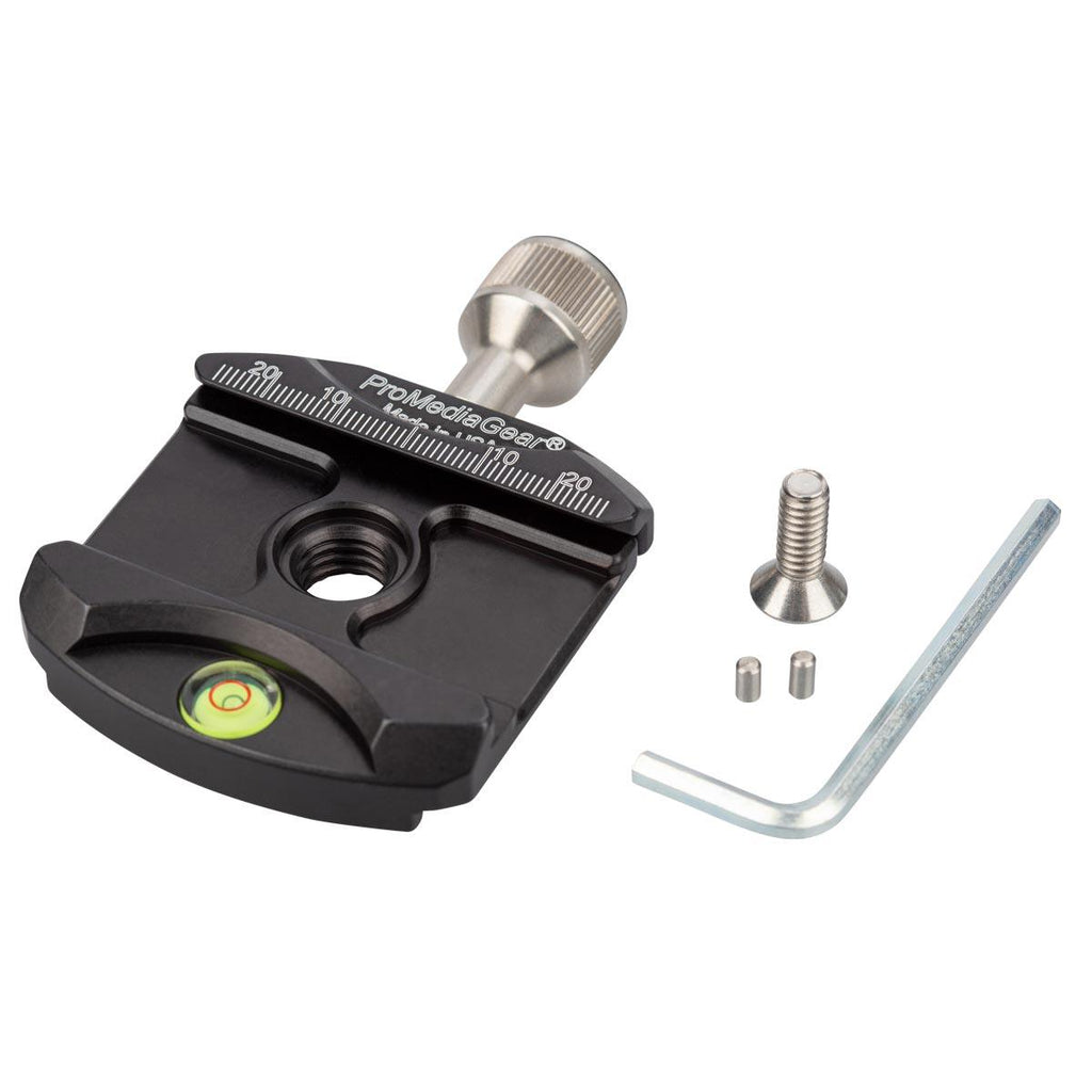 Includes arca-type Clamp, 1/4"-20 3/4" inch Long Flat Head Screw, Anti-Rotation Pins (set of 2) AND 5/32 Allen Wrench  for GK Jr. Gimbal head