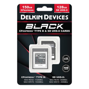 Delkin Devices 150GB BLACK CFexpress Type-B & 128GB BLACK RUGGED UHS-II SDXC Memory Card Bundle