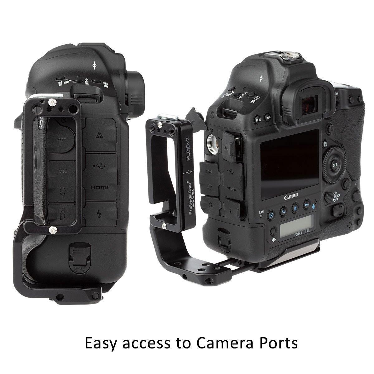PLC1DX3 Arca Swiss L Bracket For Canon 1Dx Mark 3 ProMediaGear PLC1DX3 Arca Swiss L Bracket For Canon 1Dx Mark 3 ProMediaGear