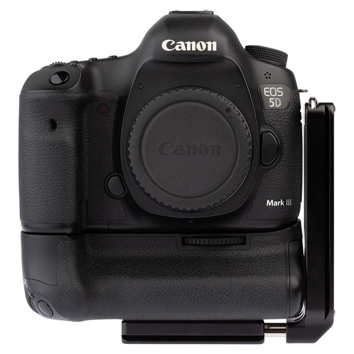 Mounted to Canon 5D Mark III with BG-E11 Battery Grip