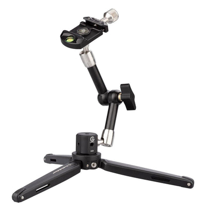TR02 Mini Ground Tripod with Friction Arm (11 inch) and Arca-Style Clamp