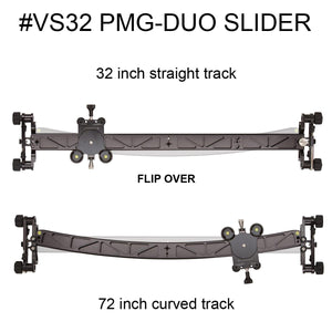VS32 DUO Dual Track Video Slider 32" Straight & 72" Curved with Carrying Case